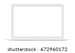 laptop macbook front view   ... | Shutterstock .eps vector #672960172