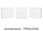 set of small white cardboard... | Shutterstock .eps vector #790412545