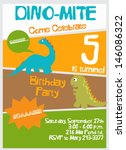 dinosaur invitation card | Shutterstock .eps vector #146086322