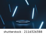 3d futuristic hexagonal podium... | Shutterstock .eps vector #2116526588