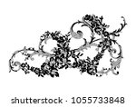 lace flowers decoration element | Shutterstock .eps vector #1055733848