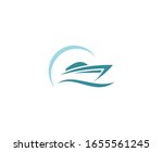 yacht logo ship sailboat vector  | Shutterstock .eps vector #1655561245