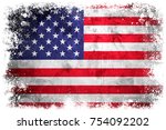 national flag of united states... | Shutterstock . vector #754092202