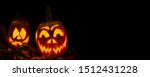 luminous pumpkins in the dark... | Shutterstock . vector #1512431228