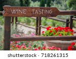 Wooden Wine Tasting Sign In The ...