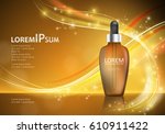 serum essence with dropper on... | Shutterstock .eps vector #610911422