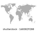 world map  grey template. flat... | Shutterstock .eps vector #1683829288