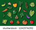 vegetables set collection... | Shutterstock .eps vector #1242576292