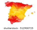 Abstract Watercolor Map Of Spain