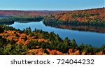 The beautiful colors of Autumn around Rock Lake in Algonquin Provincial Park, Ontario, Canada.