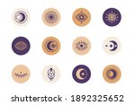 sacred geometry forms with moon ... | Shutterstock .eps vector #1892325652