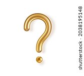 3d gold question mark isolated... | Shutterstock .eps vector #2038195148