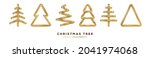merry christmas 3d gold fir... | Shutterstock .eps vector #2041974068