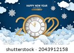 happy new year 2022 and merry... | Shutterstock .eps vector #2043912158