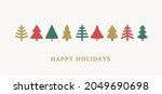 geometric christmas trees icons ... | Shutterstock .eps vector #2049690698