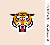 cartoon roar tiger head icon ...