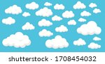 set of clouds on blue... | Shutterstock .eps vector #1708454032