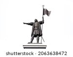 The monument of Christopher Columbus in Huelva, Andalusia, Spain. Isolated on white background
