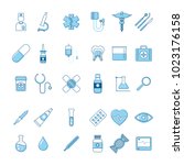 set of medicine icons | Shutterstock .eps vector #1023176158