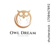 Owl And Moon Luxury Logo...