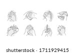 hand wash icon set. included... | Shutterstock .eps vector #1711929415