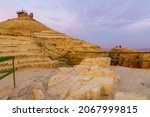 Sunset view of the mount Camel observation point, in Mitzpe Ramon, the Negev Desert, Southern Israel