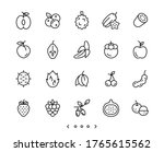 fruits line icons set vector | Shutterstock .eps vector #1765615562