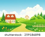 Hills and Houses Vector Clipart image - Free stock photo - Public ...