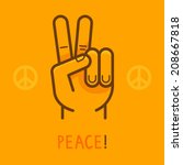 Vector Peace Sign   Hand...
