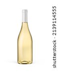 Small photo of A bottle of white wine isolated on a neutral background for mockup presentation projects.