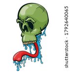 skull with slobbering long... | Shutterstock . vector #1792640065