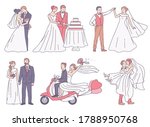 set of wedding ceremony scenes... | Shutterstock .eps vector #1788950768