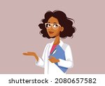  female doctor holding medical... | Shutterstock .eps vector #2080657582