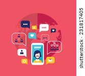 social network concept  mobile... | Shutterstock .eps vector #231817405