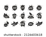 garden berries  grunge stickers ... | Shutterstock .eps vector #2126603618