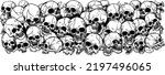 a pile of skulls human skulls...