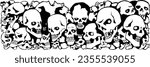 punk skulls stacked human...