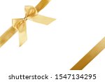 gold satin ribbon with bow... | Shutterstock . vector #1547134295
