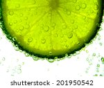 Lime Slice In Clear Fizzy Water ...