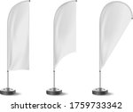 white flags blank expo banner... | Shutterstock .eps vector #1759733342