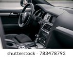 Luxury Car Interior. Steering...