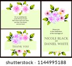 romantic wedding invitation... | Shutterstock .eps vector #1144995188