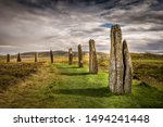 Ring Of Brodgar, Orkney, Scotland. A neolithic stone circle and henge which is part of The Heart of Neolithic Orkney World Heritage Site.