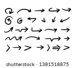 doddle arrow set  collection of ... | Shutterstock .eps vector #1381518875