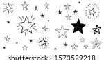 set of hand drawn stars. doodle ... | Shutterstock .eps vector #1573529218