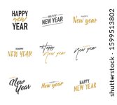happy new year typography signs.... | Shutterstock .eps vector #1599513802