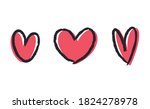 hand drawn hearts  love icon ... | Shutterstock .eps vector #1824278978