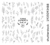 floral doodle design elements.... | Shutterstock .eps vector #1935093488