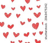 heart doodles seamless pattern. ... | Shutterstock .eps vector #2063475242