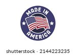 made in america badge. united... | Shutterstock .eps vector #2144223235